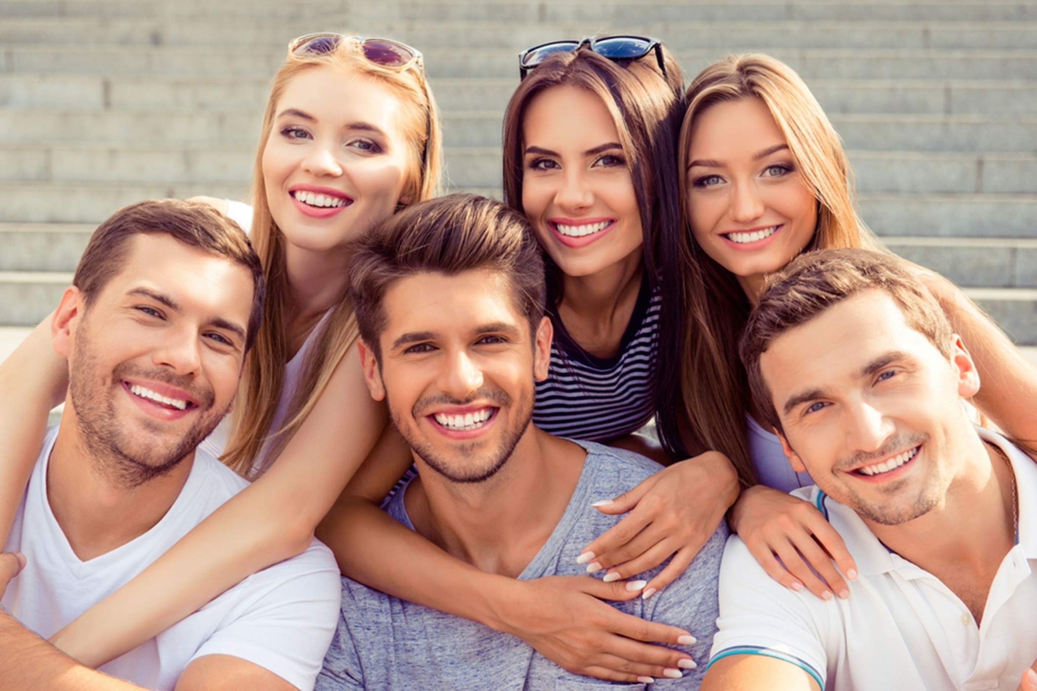 Group of friends with healthy smile in Winnipeg