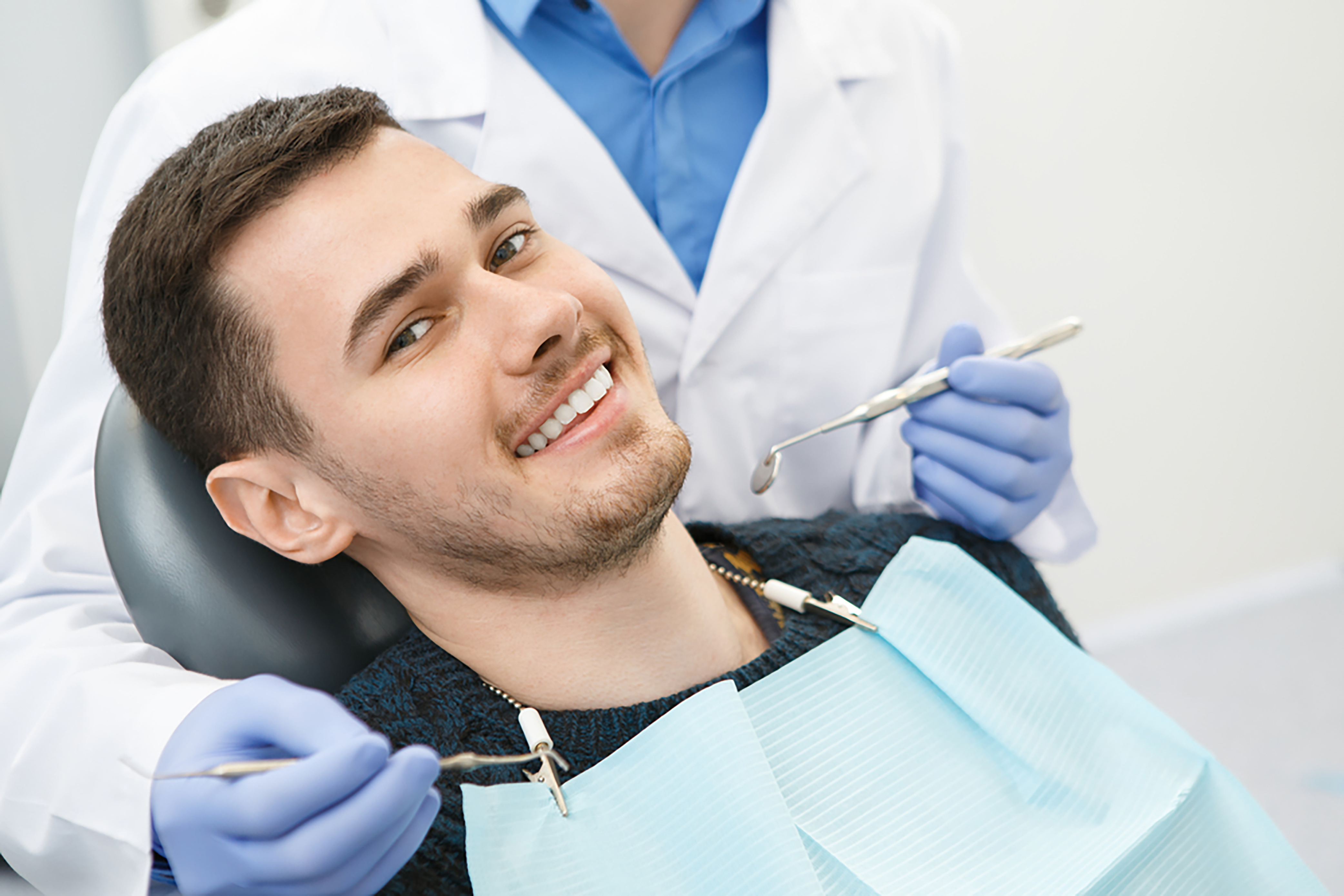 Man getting teeth whitening in Winnipeg